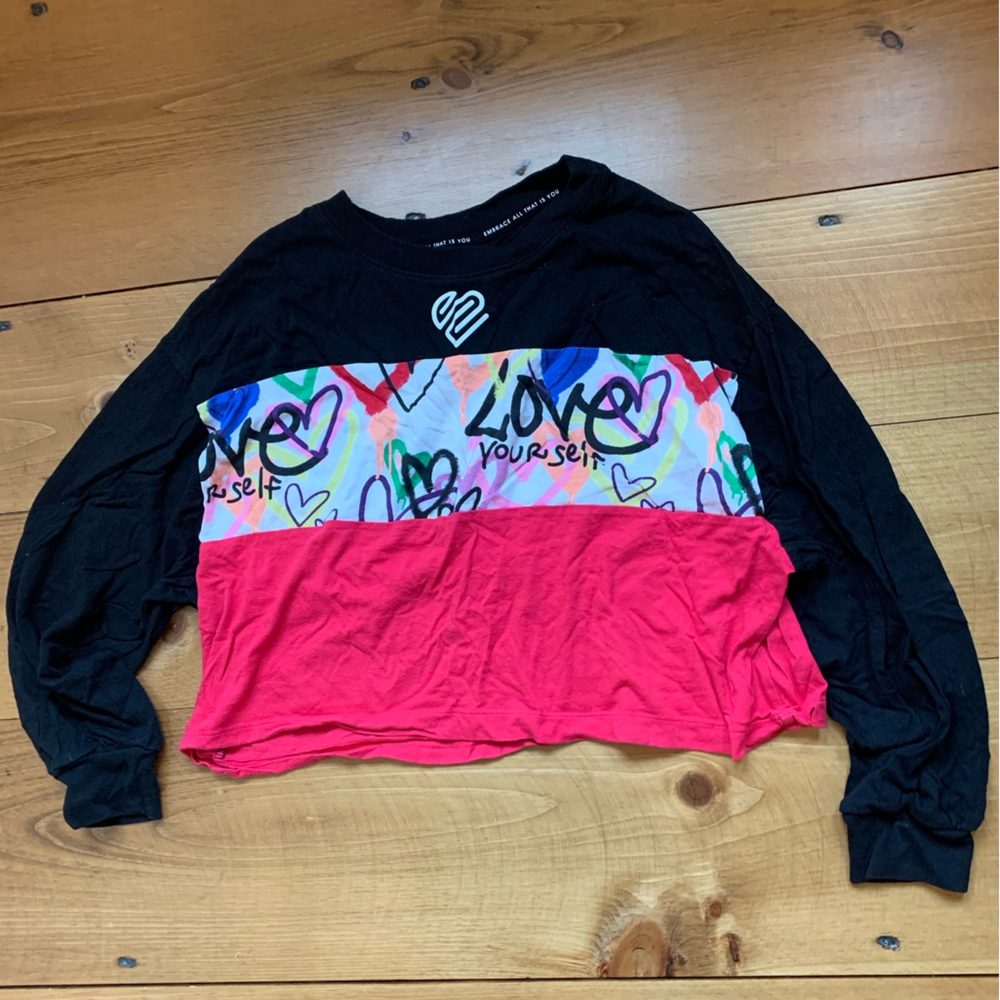 Justice Embrace All That is You Graffiti Dolman Top